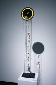 Peter Vogel Sculpture with Yellow Speaker