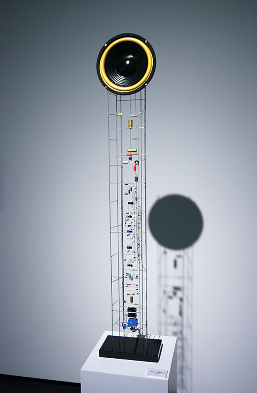 Sculpture with Yellow Speaker by Peter Vogel - bitforms gallery