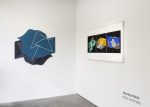 Manfred Mohr, liquid symmetry, bitforms gallery nyc, 2022. From left to right: P3011_2, 2020-21. P3008-A. 2020-22.