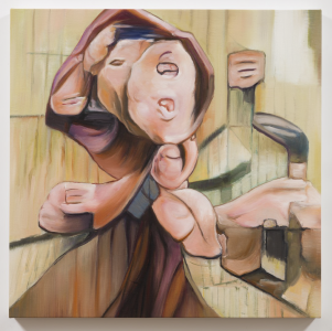 An artwork by Alexander Reben-painted canvas bodily abstraction