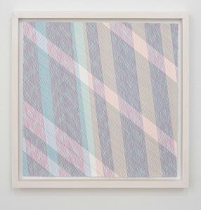 Casey Reas RGB-3-6°-52°-7°, 2020 Plotter drawing, ink on paper 18 × 18 in / 45.7 × 45.7 cm