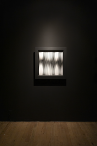 Daniel Rozin Twisted Strips, 2012 Silicone strips, motors, micro-controller, wooden frame 31 x 31 x 3" / 78.7 x 78.7 x 7.6 cm Edition of 6, 1 AP