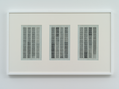 Dachau 1974 – Graphed representation of 4-channel video work by Beryl Korot, 1975