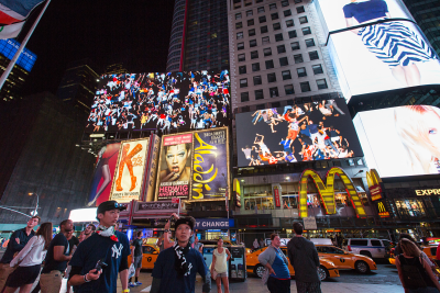 Storming Times Square by Daniel Canogar, 2014